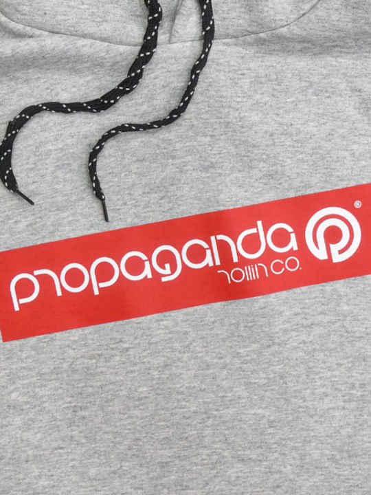 Propaganda Men's Sweatshirt with Hood and Pockets Gray