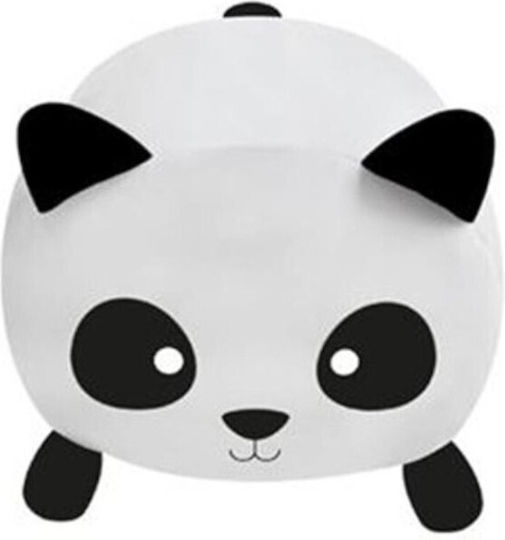 Total Gift Στρογγυλό Παιδικό Διακοσμητικό Μαξιλάρι Panda Λευκό Φ33εκ.