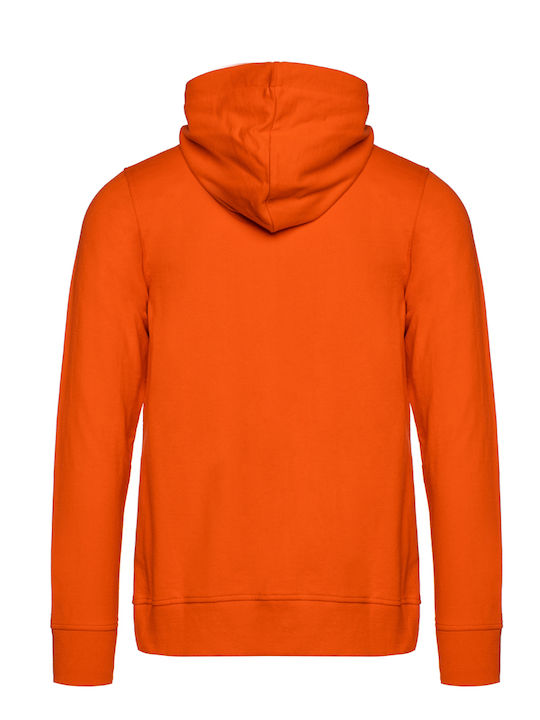 Heavy Tools Men's Sweatshirt Jacket with Hood and Pockets Orange