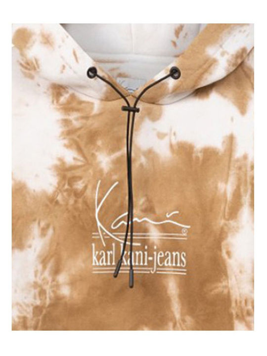 Karl Kani Men's Sweatshirt with Hood and Pockets Beige