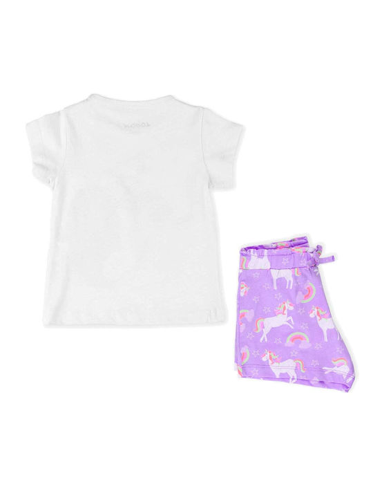 Losan Kids Set with Shorts Summer 2pcs White