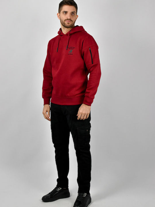 U.S.Grand Polo Club Herren Sweatshirt mit Kapuze Rot