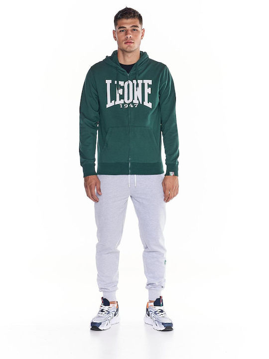 Leone 1947 Men's Sweatshirt Jacket with Hood Green