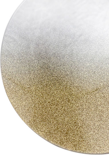 Rund Untersetzer Glas Silber 20cm 1Stück