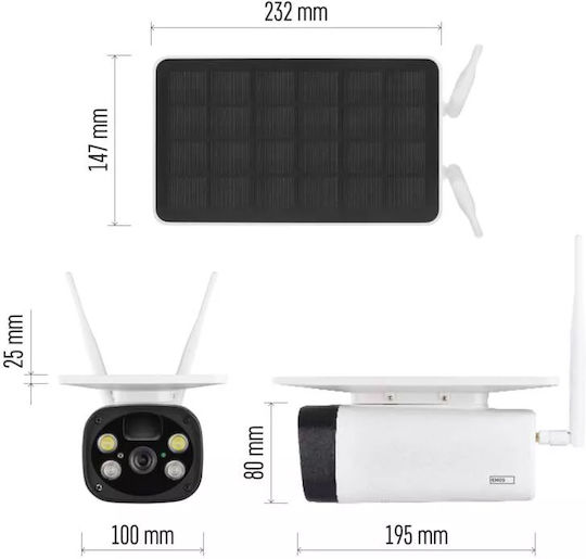 Emos H4056 IP Überwachungskamera Wi-Fi Full HD 1080p Wasserdicht Batteriebetrieben