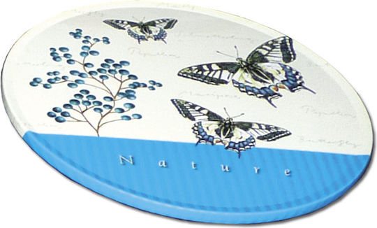 Fridolin Round Metallic Multicolour Coasters with Stand 4pcs