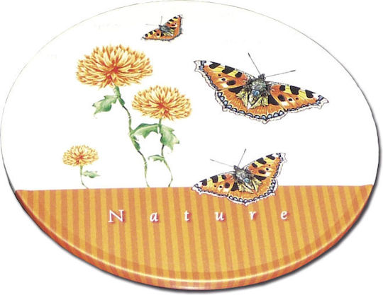 Fridolin Round Metallic Multicolour Coasters with Stand 4pcs