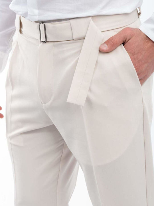 Vittorio Artist Men's Trousers Elastic White