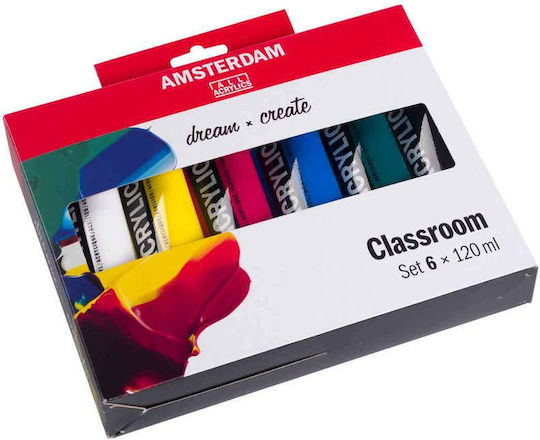 Royal Talens Amsterdam Standard Acrylic Paint Set Classroom 120ml 6Stück