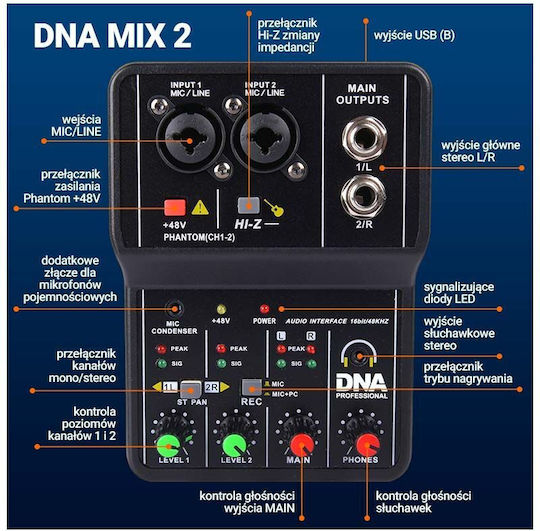 DNA 2-CHANNEL with 1 XLR Input