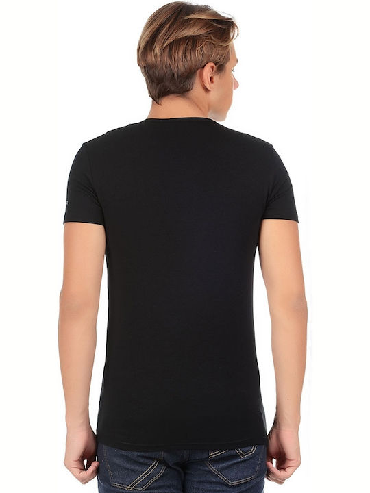Men's Undershirt Short-sleeved in Black Color