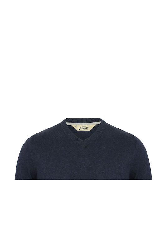 Tokyo Laundry Herren Langarm-Pullover Marineblau