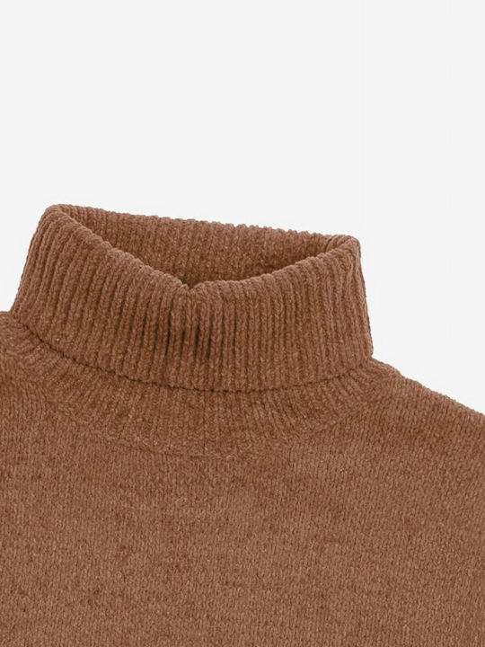 Gianni Lupo Men's Long Sleeve Sweater Turtleneck Brown