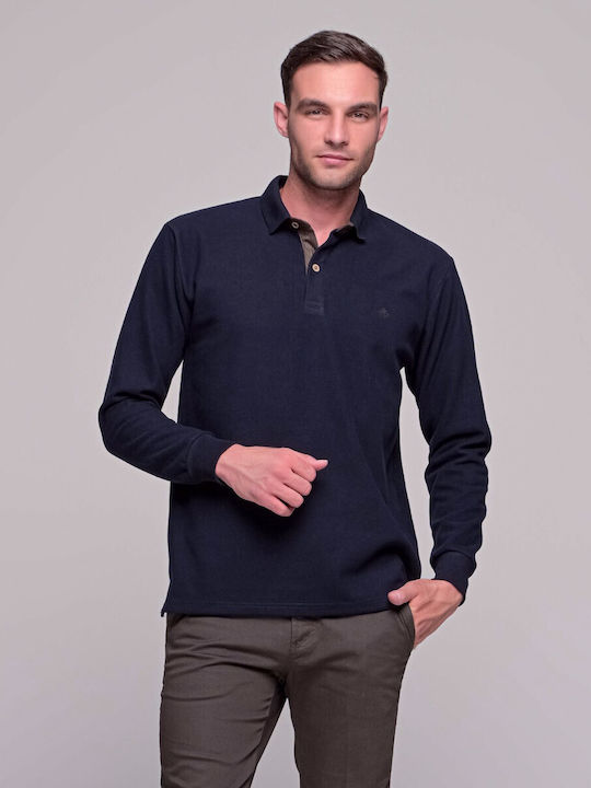 Everbest Ανδρικό T-shirt Κοντομάνικο Polo Navy Μπλε