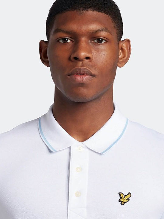 Lyle and Scott Essentials Bluza Bărbătească cu Mânecă Scurtă Polo Albă