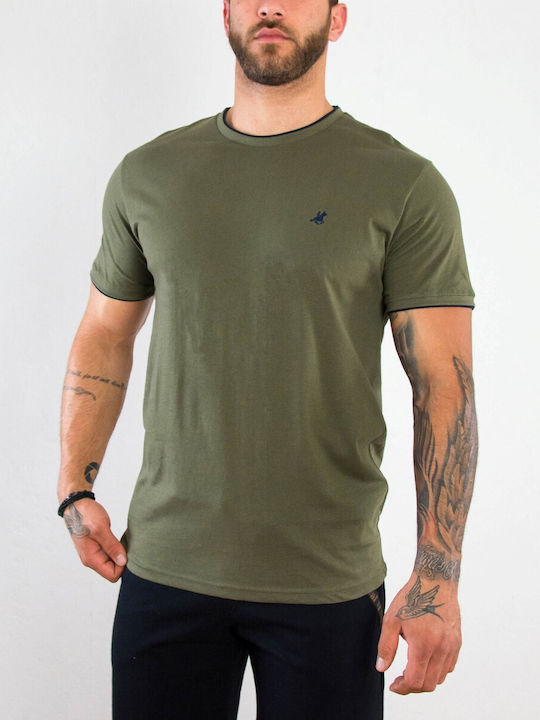 U.S.Grand Polo Club Herren T-Shirt Kurzarm Khaki