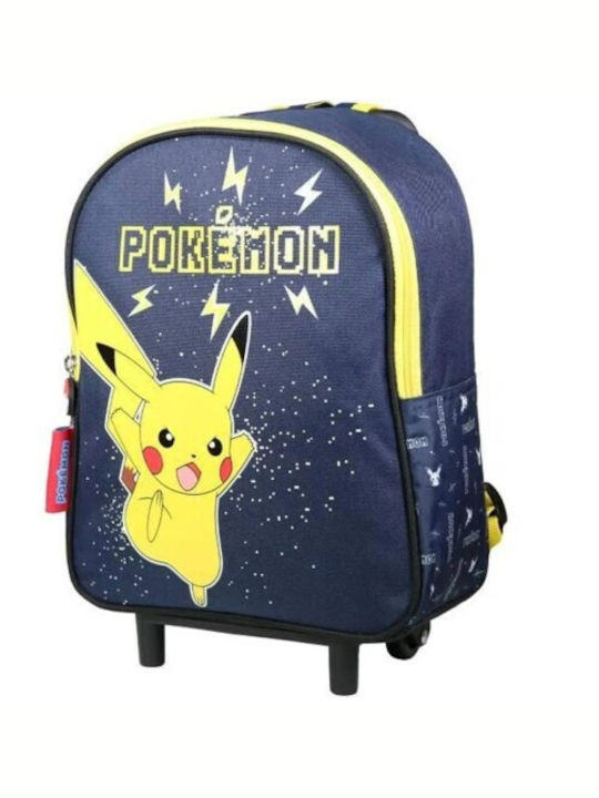Fanatics Pokemon Pikachu Σχολική Τσάντα Τρόλεϊ Νηπιαγωγείου Μπλε