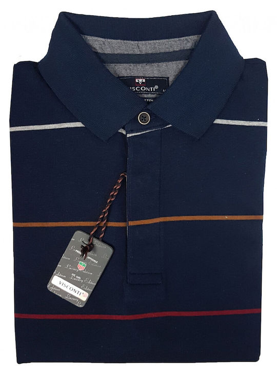 Visconti Men's Short Sleeve Blouse Polo Navy Blue