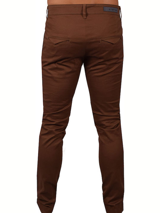 Stefan Fashion Men's Trousers Chino Brown