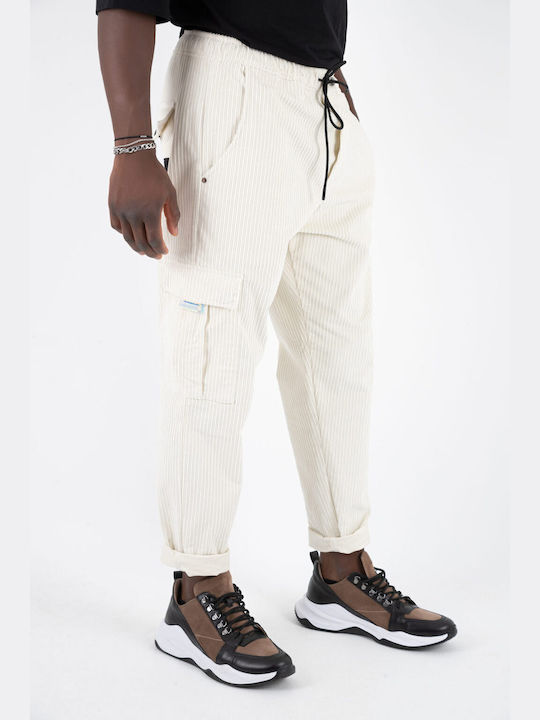 Stefan Fashion Men's Trousers Cargo White