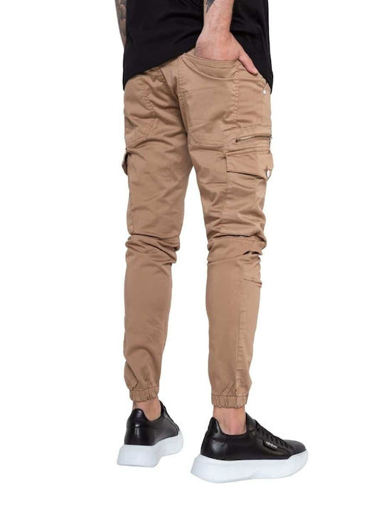 Stefan Fashion Men's Trousers Cargo in Relaxed Fit Beige