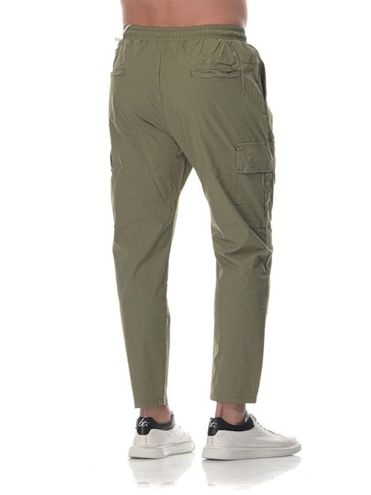 Gianni Lupo Men's Trousers Cargo Elastic in Tapered Line Green