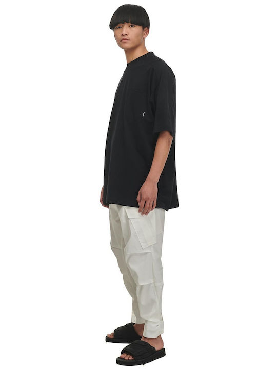 P/Coc Men's Trousers Cargo Elastic in Baggy Line White