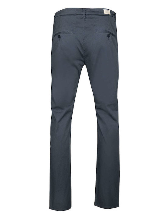 Crossley Men's Trousers Chino Elastic in Slim Fit Blue