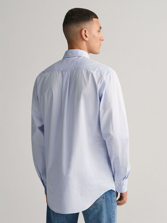 Long-sleeved Cotton Shirt Light Blue