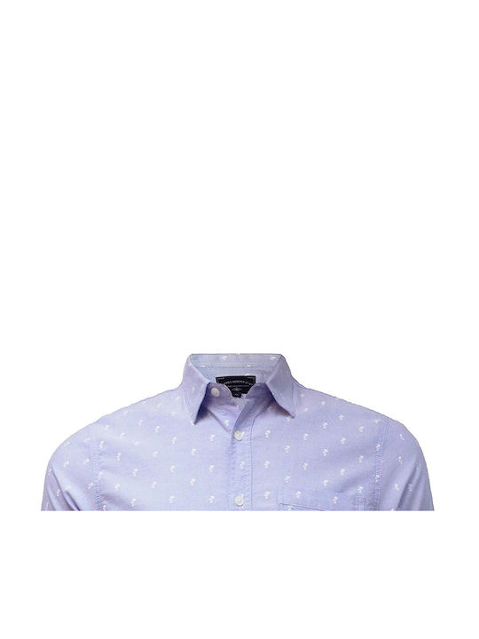 Tokyo Laundry Men's Shirt Short Sleeve Cotton Blue