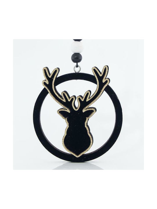 Eurolamp Christmas Wooden Reindeer Ornament Black 8x8cm