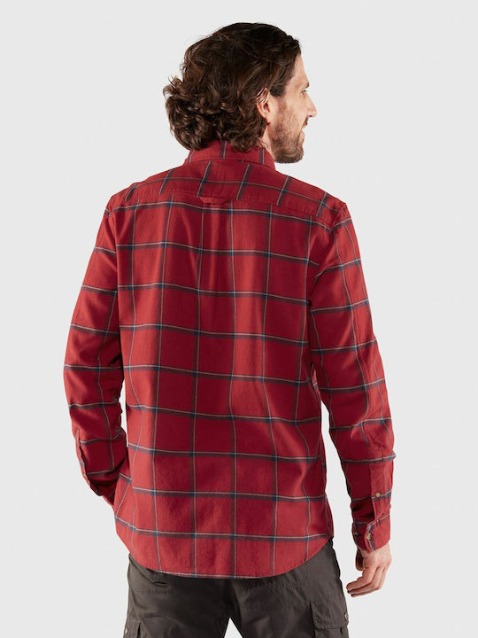 Fjallraven Men's Shirt Long Sleeve Flannel Checked Red