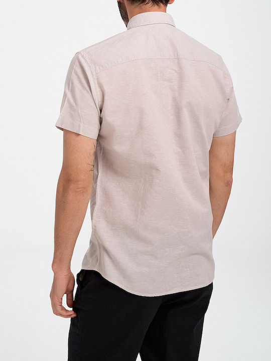 Projekt Produkt Men's Shirt Short Sleeve Cotton Beige