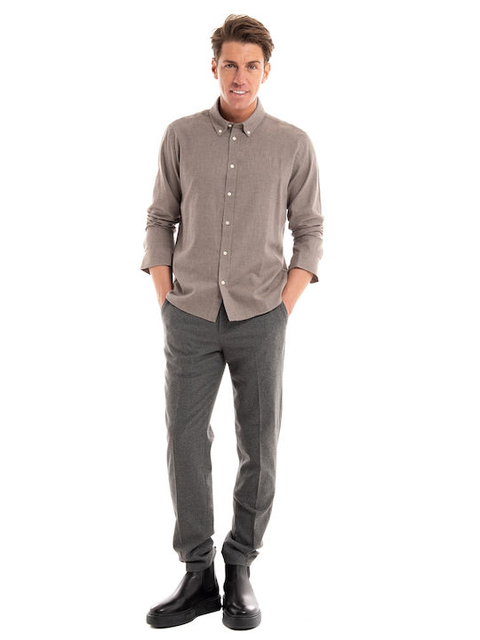 Les Deux Men's Shirt Long Sleeve Gray