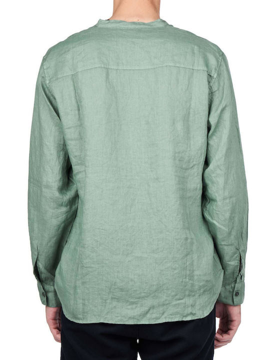 Crossley Corean Men's Shirt Long Sleeve Linen Green