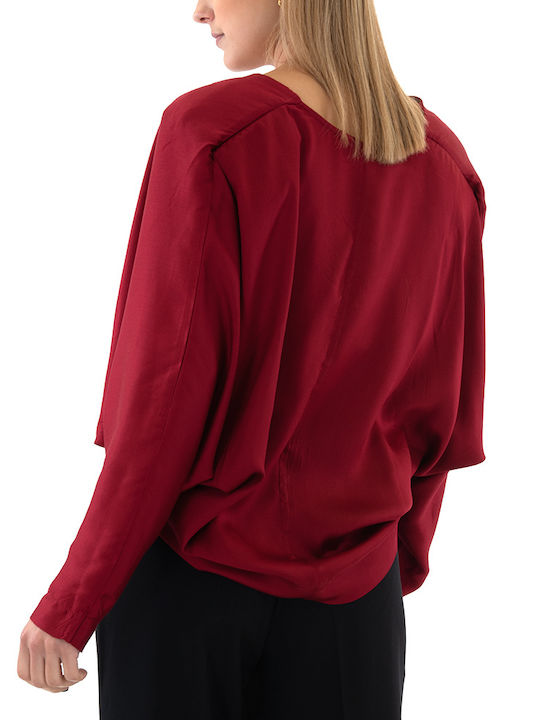 Women's Blouse Long Sleeve with V Neckline Khaki