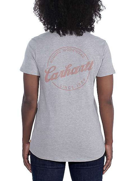 Carhartt Women's T-shirt with V Neckline Gray