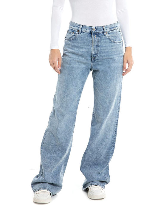 Replay Women's Jean Trousers Flared in Relaxed Fit