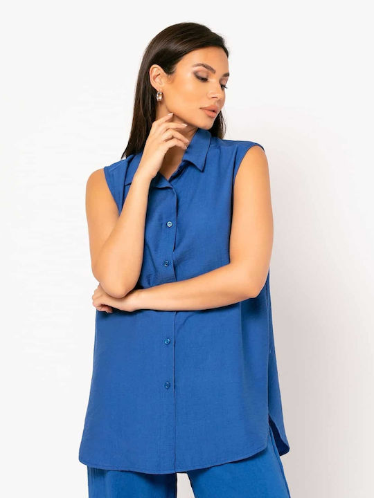 Noobass Women's Sleeveless Shirt Blue