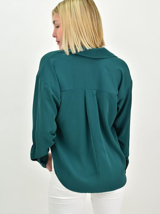 Potre Women's Monochrome Long Sleeve Shirt Green