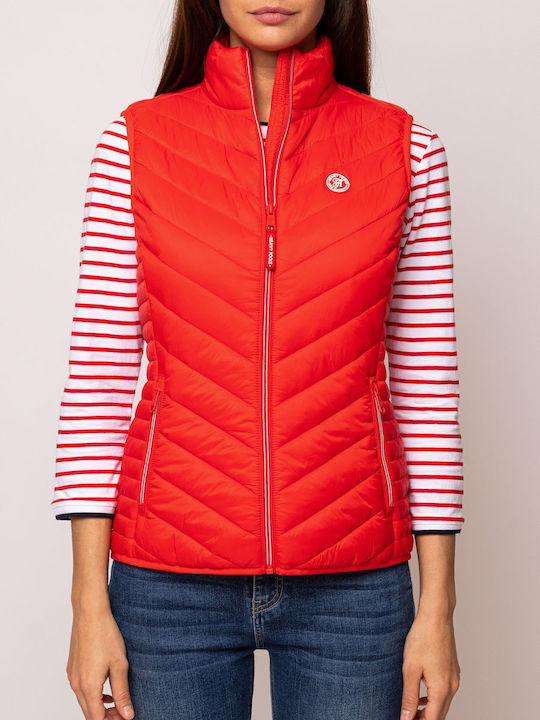 Women's for Hiking Short Puffer Jacket for Spring or Autumn Red
