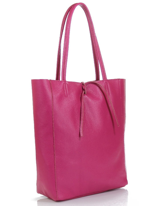 Passaggio Leather Leather Women's Bag Shopper Shoulder Fuchsia