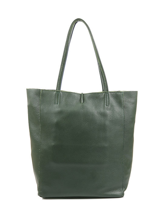 Leather Women's Bag Shopper Shoulder Green