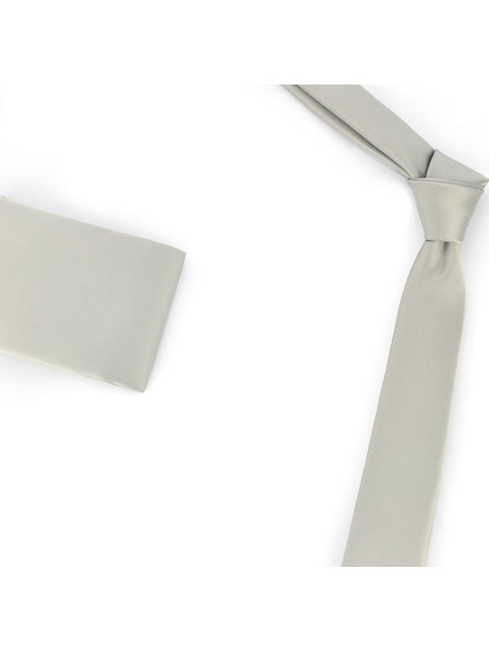 Messaggero Men's Tie Set Synthetic Monochrome in Gray Color