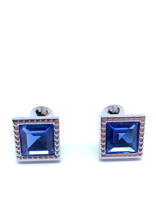 Legend Accessories Μανικετόκουμπα από Ασήμι σε Μπλε Χρώμα Legend Accessories Μανικετόκουμπα από Ασήμι σε Μπλε Χρώμα