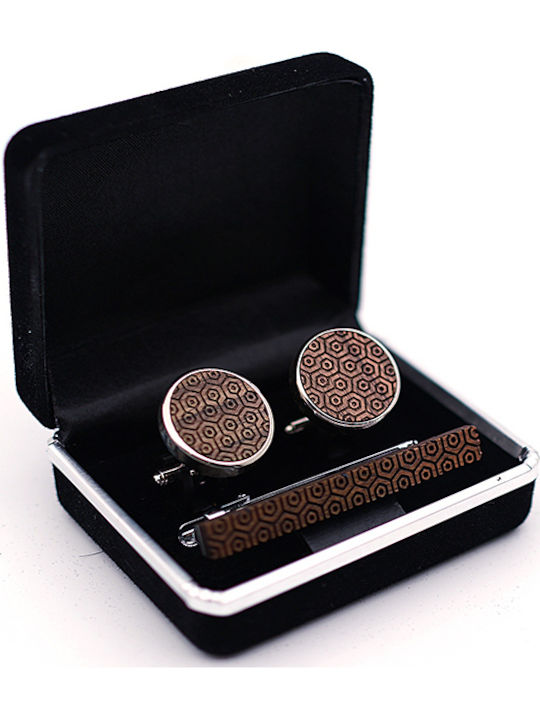 Legend Accessories Μανικετόκουμπα από Ξύλο σε Καφέ Χρώμα