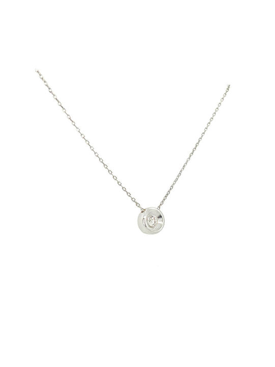 Xryseio Necklace from White Gold 14K with Zircon