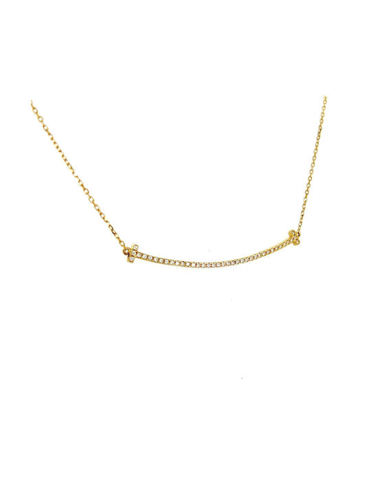 Xryseio Necklace from Gold 9 K with Zircon