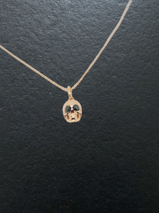 Mentzos Halskette aus Roségold 18K mit Diamant Schwarz