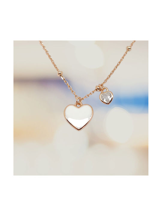 Mentzos Necklace with design Heart from Gold Plated Silver